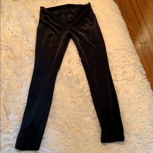 Black suede skinny pant